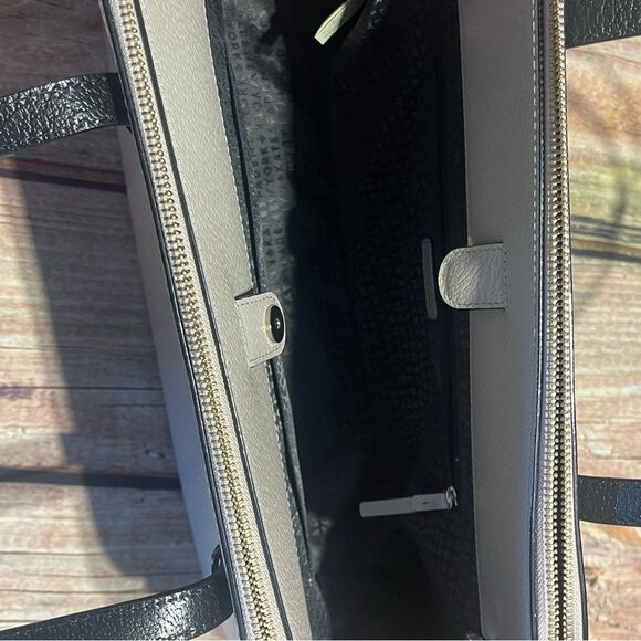 KATE SPADE Grand Street Colorblock Lydia hand bag tote bag tan black - Picture 7 of 16